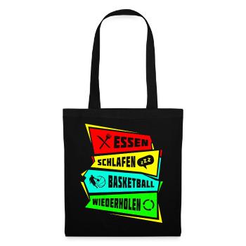 Manger dormir Répéter le basket-ball - Sac en tissu - noir - Devant