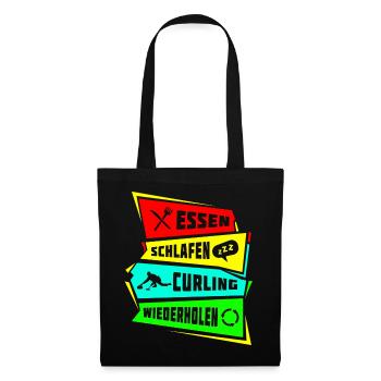 Manger dormir Curling Répéter - Sac en tissu - noir - Devant