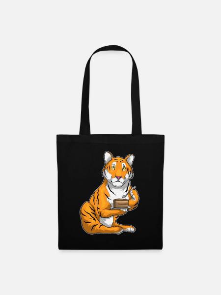 Tiger Kuchen - Stoffbeutel - Schwarz