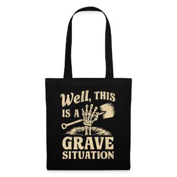 Skeleton Cemetery Pun Funny Saying - Tote Bag - black - Front
