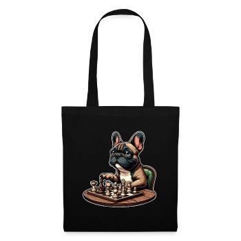 Bouledogue français d’échecs - Sac en tissu - noir - Devant