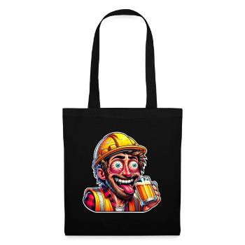 Construction Worker Beer Drunk Funny - Tote Bag - black - Front