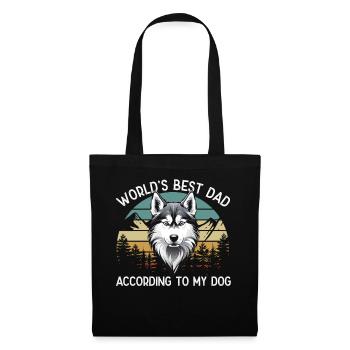 World Best Dog Dad Siberian Husky Funny - Tote Bag - black - Front