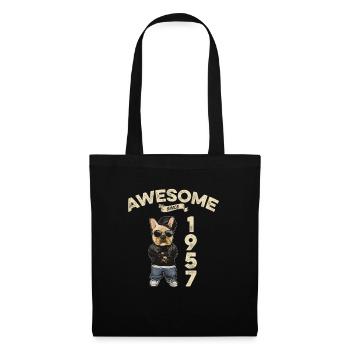 1957 Birthday Awesome since Cool Dog - Tote Bag - black - Front