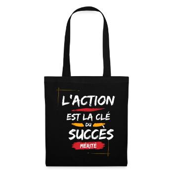 Citation Motivante pour Succès - Sac en tissu - noir - Devant