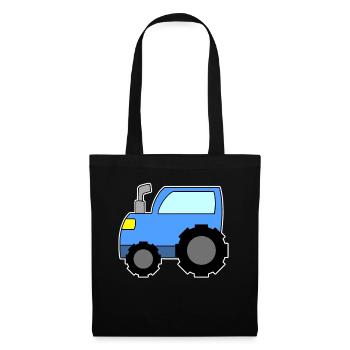 Bleu tracteur - Sac en tissu - noir - Devant