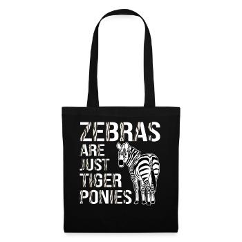 Funny Zebra Lovers Zebras Are Just Tiger Ponies - Tote Bag - black - Front