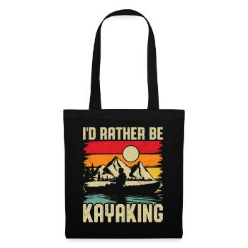 Kayaking Sunset Mountain Scene - Tote Bag - black - Front