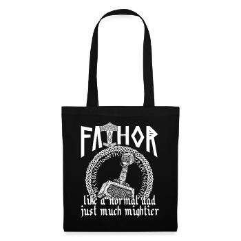 Viking Papa Vathor Marteau puissant Mjolnir - Sac en tissu - noir - Devant