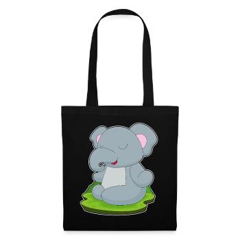 Elefant Yoga Fitness Meditation - Stoffbeutel - Schwarz - Vorne