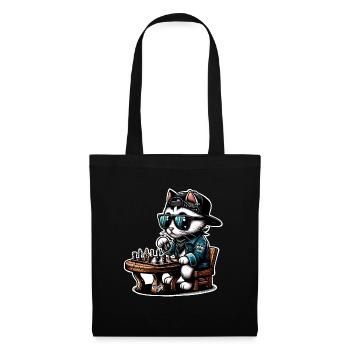 Chess Cat - Tote Bag - black - Front