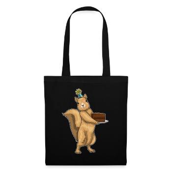Gâteau d’anniversaire écureuil - Sac en tissu - noir - Devant