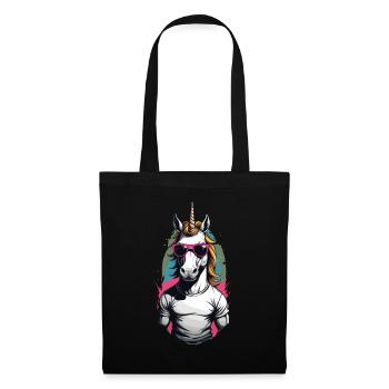 Papa Einhorn Lustiges Vatertag Design - Stoffbeutel - Schwarz - Vorne