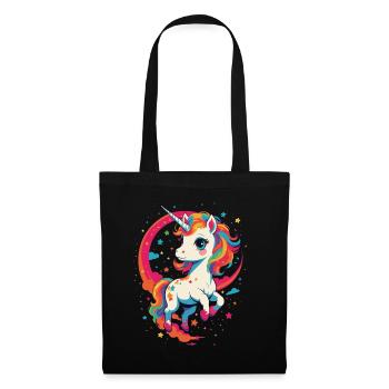 Amoureux de la licorne Couleurs vives Fantaisie - Sac en tissu - noir - Devant