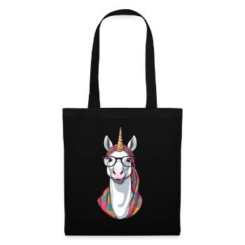 Einhorn Mama Stylische Einhorn Frau Muttertag - Stoffbeutel - Schwarz - Vorne