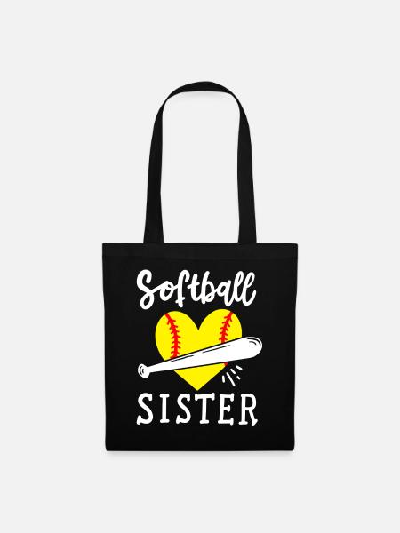 Softball Schwester - Stoffbeutel - Schwarz