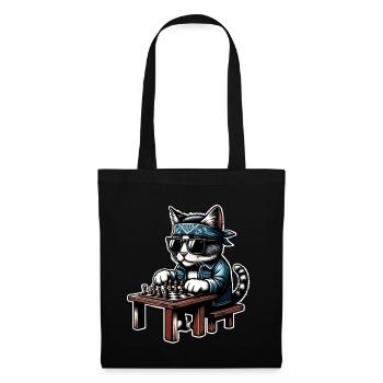 Chess Cat - Tote Bag - black - Front