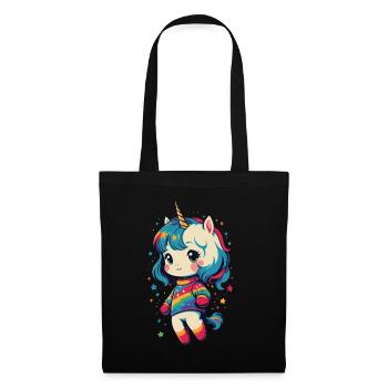 Grand amant de licorne Design Licornes drôles - Sac en tissu - noir - Devant
