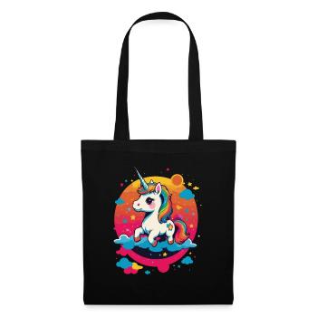 Licornes drôles Jolie fille licorne - Sac en tissu - noir - Devant
