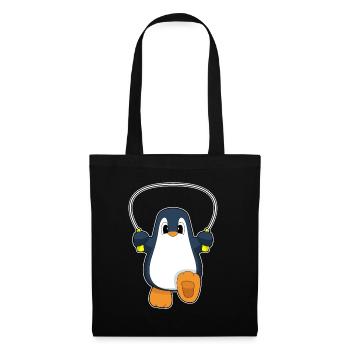 Pinguin Seilspringen Springseil Fitness - Stoffbeutel - Schwarz - Vorne
