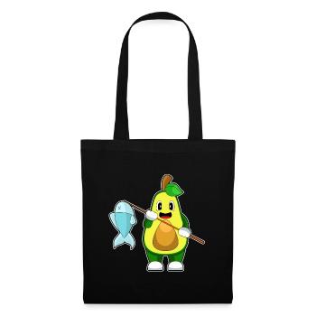 Avocado Angler Fisch Angeln - Stoffbeutel - Schwarz - Vorne