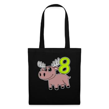 8th Birthday Motif Moose - Eight Years Old - Tote Bag - black - Front