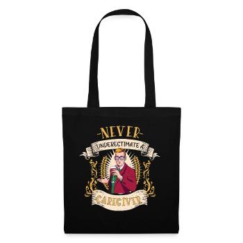 Cadeau drôle de supporteur de soignant - Sac en tissu - noir - Devant