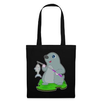 Pêche au poisson-taupe - Sac en tissu - noir - Devant