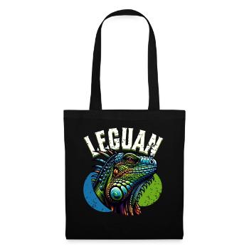 Leguan - Stoffbeutel - Schwarz - Vorne