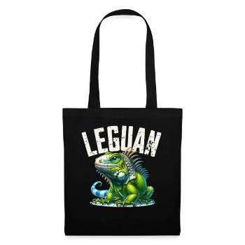 Leguan - Stoffbeutel - Schwarz - Vorne