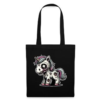 Licorne Zombie Monstre Halloween - Sac en tissu - noir - Devant