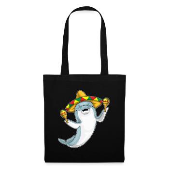 Musique de hochet de musicien de dauphins - Sac en tissu - noir - Devant