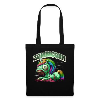 Zombiecorn Zombie Einhorn - Stoffbeutel - Schwarz - Vorne