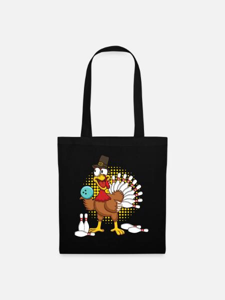 Cooles Truthahn-Thanksgiving-Truthahn-Bowling - Stoffbeutel - Schwarz