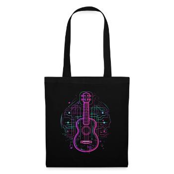 Ukulele Skizze Retro - Stoffbeutel - Schwarz - Vorne