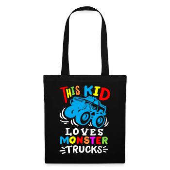 Monstertrucks für Kinder - Stoffbeutel - Schwarz - Vorne