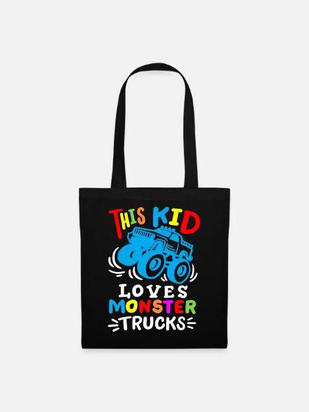 Monstertrucks für Kinder - Stoffbeutel - Schwarz