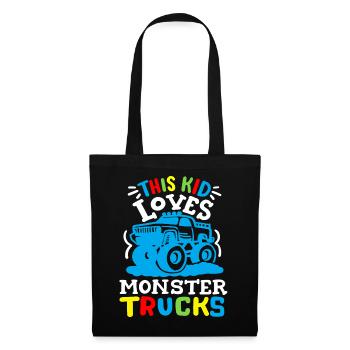 Monstertrucks für Kinder - Stoffbeutel - Schwarz - Vorne