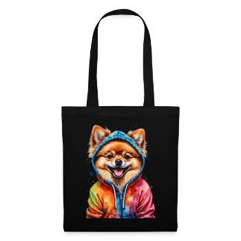 Pomeranian Pomeranian Pomeranian Hoodie Dog Print - Tote Bag - black - Front