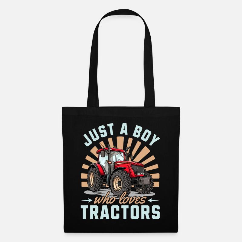 Traktor Jungen Landwirtschaft Bauernhof Kinder - Stoffbeutel - Schwarz