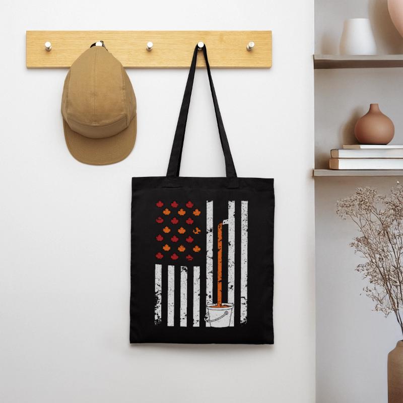Maple Tapping Flag Maple Tree Maple Leaf Tote Bag