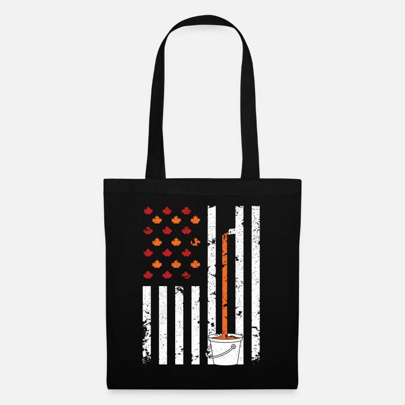 Maple Tapping Drapeau Érable Feuille d’érable - Sac en tissu - noir