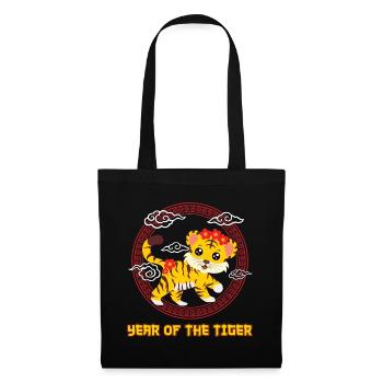 Cute Tiger Chinese Kawaii Chinese New Year - Tote Bag - black - Front