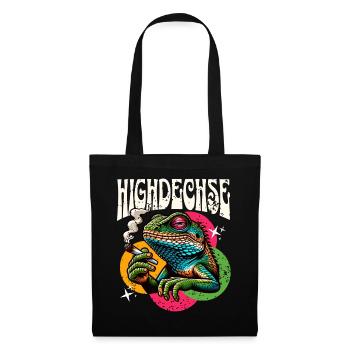 Highdechse Eidechse Reptilien - Stoffbeutel - Schwarz - Vorne