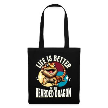 Bartagame Bartagamen Dragon barbu - Sac en tissu - noir - Devant