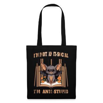 Cute Clever Bat - Tote Bag - black - Front