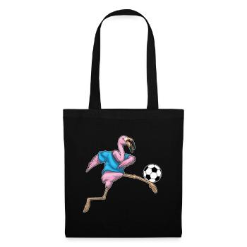 Flamingo Joueur de football Football - Sac en tissu - noir - Devant