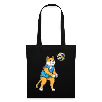 Chat Joueur de volley-ball Volley-ball - Sac en tissu - noir - Devant
