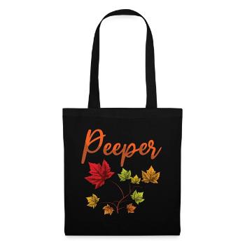 Peeper Laub Blatt Peeping - Stoffbeutel - Schwarz - Vorne