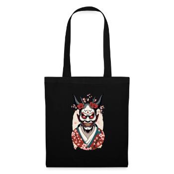 Oni Démons Masque Japon Culture Esthétique Design - Sac en tissu - noir - Devant